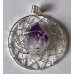 Pendant Silver Dreamcatcher with Amethyst